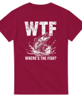 Vintage-inspirerat tryck med en fisk som hoppar ur vattnet – grafisk t-shirt