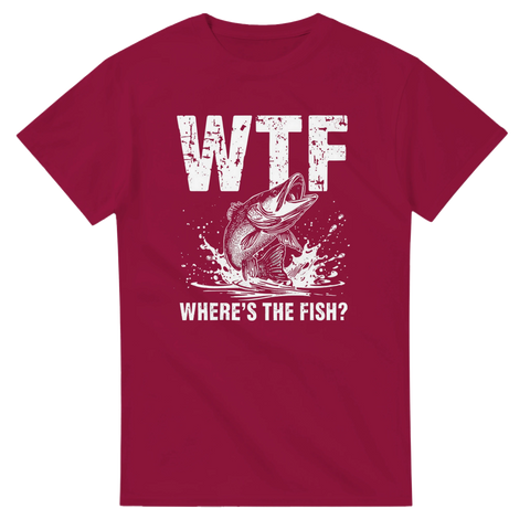 Vintage-inspirerat tryck med en fisk som hoppar ur vattnet – grafisk t-shirt