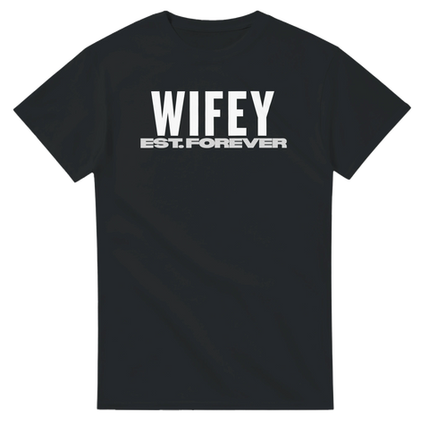 Wifey" textdesign vit t-shirt dam