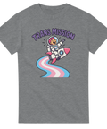 Gråmelerad t-shirt med grafiskt Trans Mission tryck och rymdmotiv