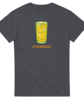 Retroinspirerat tryck av en gul drink – mörkgrå t-shirt