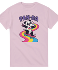 Gullig panda med hjärta i Pride-färger och texten Pan-da – rolig t-shirt