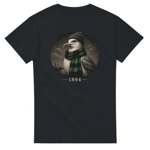Vintage illustration av en mås i grönsvart halsduk – grafisk t-shirt