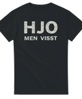 Sliten grafisk typografi med citat på svart t-shirt
