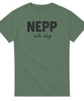 Grafiskt citat Nepp inte idag i vintage-stil på grön t-shirt