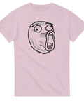 Vintage rage guy illustration i svartvitt – grafiskt tryck på rosa t-shirt