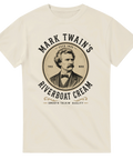 Klassiskt porträtt av Mark Twain med texten Riverboat Cream – grafisk t-shirt