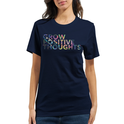 Positivt budskap "Positive" textdesign premium t-shirt herr