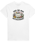 Vintage inspirerat motiv om allergi med en missnöjd katt – grafisk t-shirt
