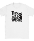 Illustration av oberörd katt med vinglas och texten This is your warning