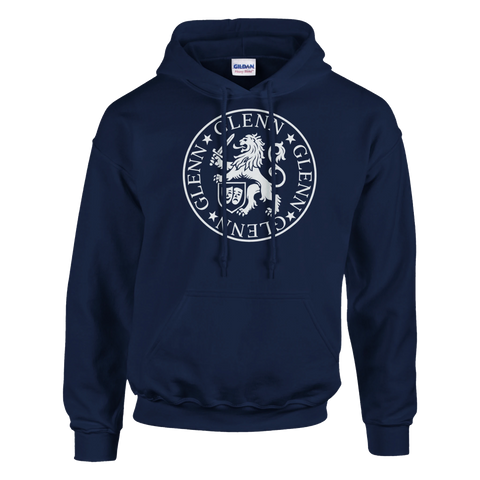Retro klubbemblem med texten Glenn – marinblå hoodie för göteborgare