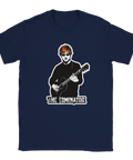 Marinblå t-shirt med The Edminator illustration och glödande öga