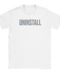 Vit t-shirt med minimalistisk och ironisk textdesign för gamers