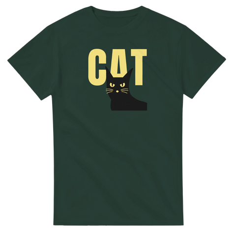 mörk t-shirt Cat med svart katt och text