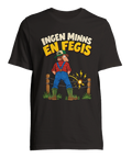 Rolig illustration av bonde vid elstängsel – grafisk t-shirt med humor