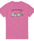 Love the Unloved t-shirt med gulliga djur och text – cerise