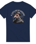 Detaljerat tryck av historisk pestdoktor och korp – kaxig t-shirt med attityd