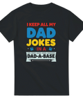 Retro texttryck Dad-a-base med disketter – rolig t-shirt för pappa