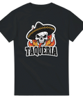Mexikansk taqueria-design med tacos och chili, tryckt t-shirt