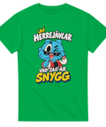 Färgstarkt tryck med attityd och humoristiskt citat på grön t-shirt