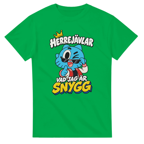 Färgstarkt tryck med attityd och humoristiskt citat på grön t-shirt