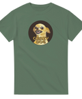 humortröja Crazy Dog grön t-shirt med galen hund