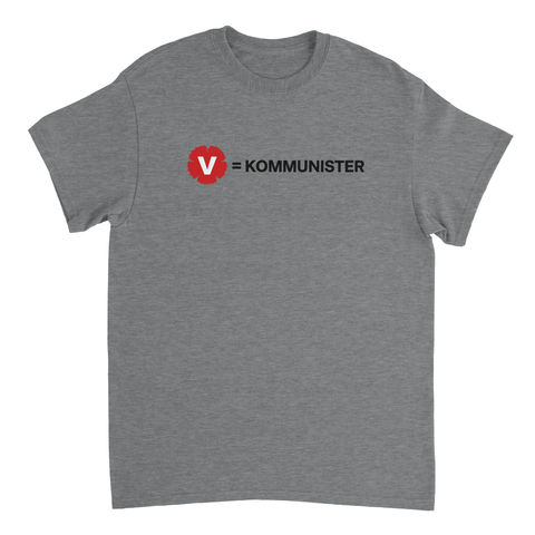 Minimalistiskt politiskt tryck med röd nejlika och text – t-shirt med attityd