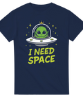 Kaxig alien som gör tecken i sin flygande farkost – t-shirt med citat