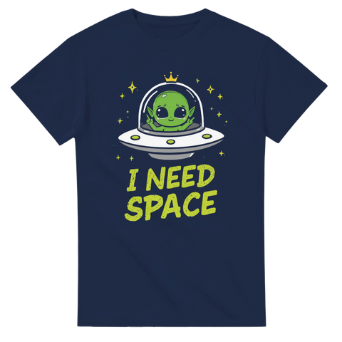Kaxig alien som gör tecken i sin flygande farkost – t-shirt med citat