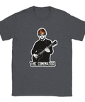 Mörkgrå t-shirt med The Edminator motiv och orange hårdetalj