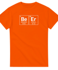 T-shirt med grafiskt humormotiv inspirerat av kemilektioner på orange tyg
