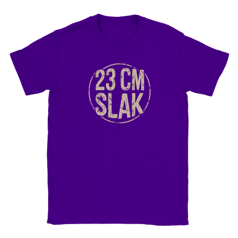 Lila t-shirt med grafiskt statement-tryck i sliten vintagestil