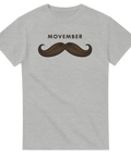 Retroinspirerat tryck med en stor mustasch och text – Movember t-shirt