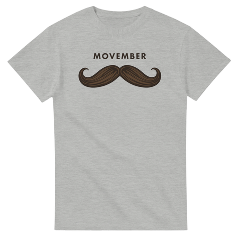 Retroinspirerat tryck med en stor mustasch och text – Movember t-shirt