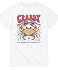 Charmig marin illustration i retrostil med en krabba – vit t-shirt