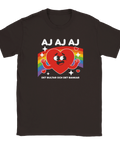 Pop art hjärtmotiv med texten Aj Aj Aj – rolig t-shirt med attityd
