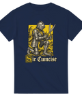 Satiriskt motiv av riddare och texten Sir Cumcise – rolig t-shirt med attityd