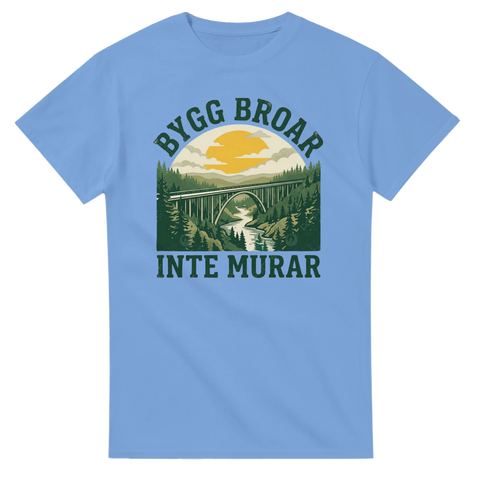 Vintage outdoor-illustration av bro över flod – t-shirt med text