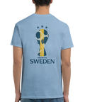 World Cup 2026 Sweden design med vintage-känsla på ljusblå t-shirt