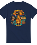 Klassisk spökhistoria som grafisk illustration på marinblå t-shirt