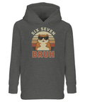 Grafisk illustration av cool hamster i solglasögon på mörkgrå hoodie