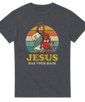 Kaxig meme-design med texten Jesus Has Your Back – rolig t-shirt