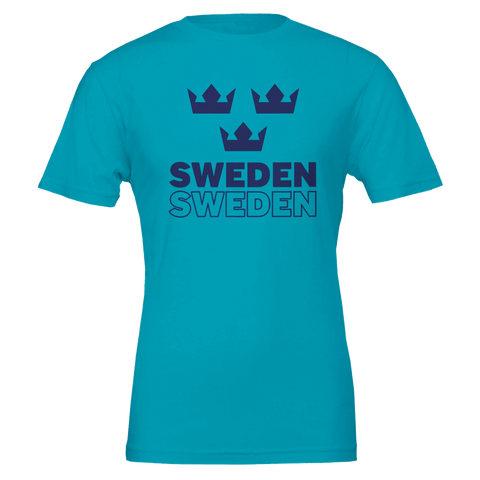 Sverige t-shirt tre kronor sport supporterkläder svensk design