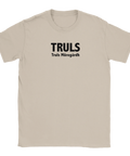 Pingis t-shirt med texten TRULS och truls möregårdh – minimalistisk bordtennis-design