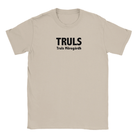 Pingis t-shirt med texten TRULS och truls möregårdh – minimalistisk bordtennis-design