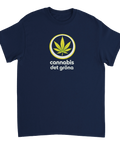 Satiriskt motiv med cannabisblad och politisk ordvits – grafisk t-shirt