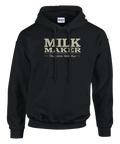 Svart hoodie med beige retro-text Milk Maker The Little Milk Bar