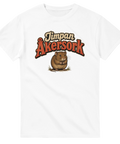 Retroinspirerat tryck med texten Jimpan Åkersork och djurmotiv – humoristisk t-shirt