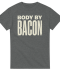 Vintage-inspirerat Body by Bacon tryck på gråmelerad t-shirt
