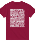T-shirt med ordet Undersköterska och egenskaper som omtänksam, hjälpsam och lyhörd
